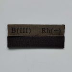 Нашивка Група крові B(III) Rh(+) на липучці (олива) 12.5х2.5см