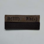 Нашивка Група крові B(III) Rh(-) на липучці (олива) 12.5х2.5см