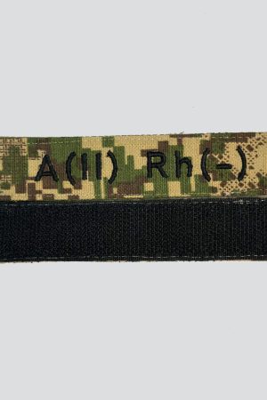 Нашивка Група крові А(II) Rh(-) на липучці (хижак).