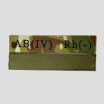 Нашивка Група крові AB(IV) Rh(-) на липучці (мультикам).