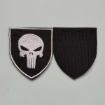 Шеврон Punisher, шеврон каратель, шеврон панішер, шеврон череп (білий) на липучці 7х8см