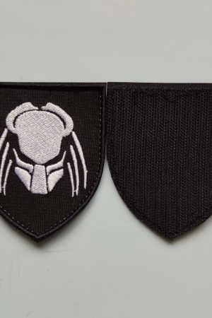 Шеврон Predator, шеврон хижак, шеврон предатор (білий) на липучці 7х8см