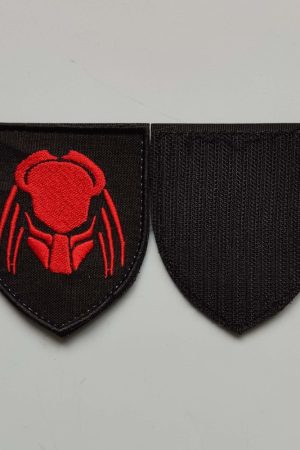 Шеврон Predator, шеврон хижак, шеврон предатор (червоний) на липучці 7х8см
