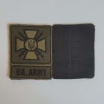 Шеврон "UA.ARMY" на липучці (олива) 7,5х9,5см
